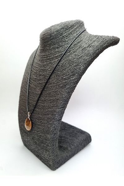Yüksel Boncuk Drop Model Tiger Eye Natural Stone Necklace
