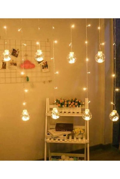 Genel Markalar Top Şerit Perde Led, 120 Led, 3×2metre, Gün Işığı , Led Işık, Fişli, 7 Fonksiyonlu, 12 Saçak