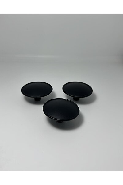 TRS MOBAKS Lüks Alüminyum Metal Siyah Mantar Düğme Mutfak Çekmece Vestiyer Kulp