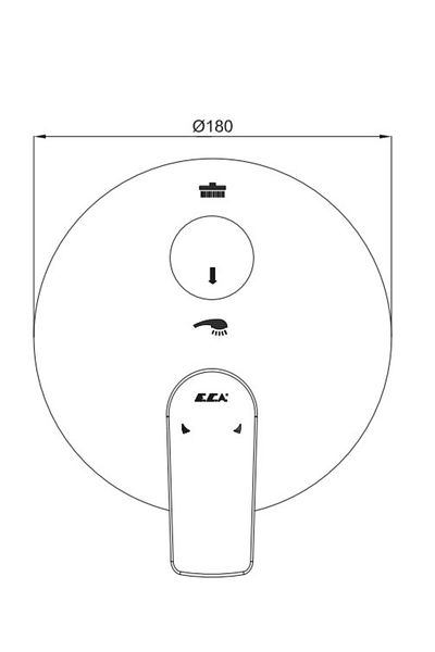 Eca Lia Built-in Bathroom Faucet - Surface Mounted 2 Way102167250-YDE
