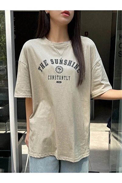 West Way WESTWAY - The Sunshine Printed Oversize Unisex T-Shirt, Crew Neck