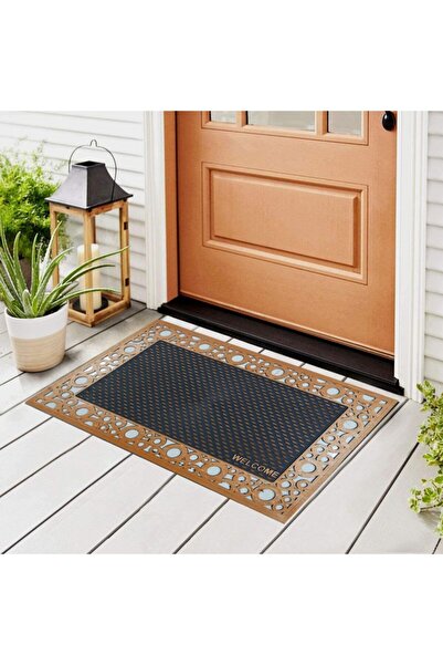 Stepmat Welcome Written Patterned Rubber Door Mat