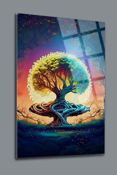 glassartdesign Tablou din sticlă Arborele vieții 04