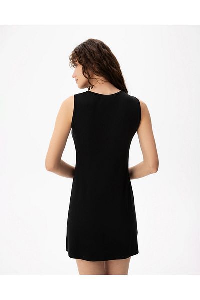 Ayma Active Εκκαβερό ™   Viscose - Μαύρο Αμάνικο Καλοκαιρινό Φόρεμα με λαιμόκοψη