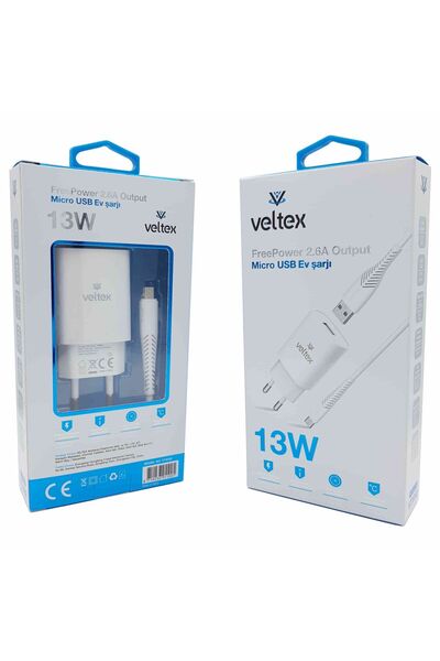 Genel Markalar Çınarcık Tk 13W 2.6A Micro Şarj Aleti Veltex VTX002