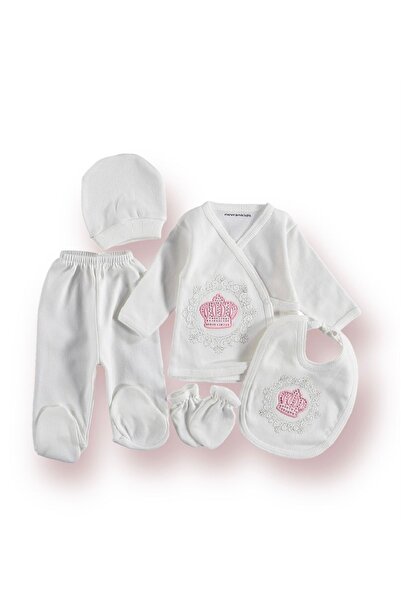 nevrankids طقم بدلة خروج من المستشفى للفتيات حديثي الولادة بتصميم تاج فاخر مك...