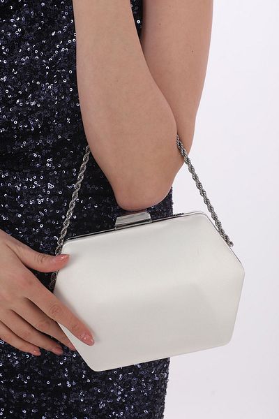 womenacs Rochie de seara de dama din tesatura satinata de culoare sidefata clutch portofoliu nunta logodna geanta de seara henna
