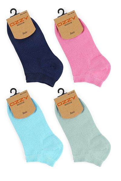 Ozzy Socks 12 Συσκευασία Οικονομικά Βαμβακερά Πολύχρωμα Γυναικεία Μποτάκια