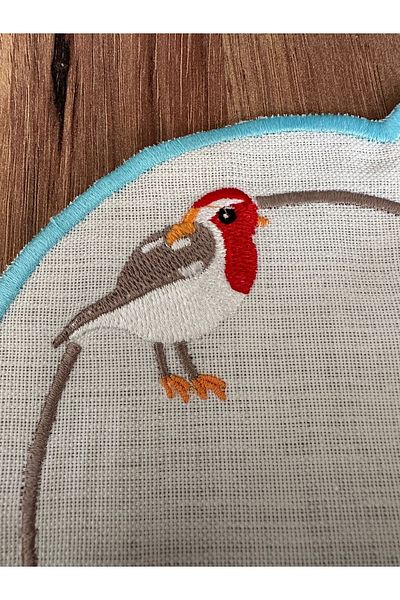 NURHAN HOME COLLECTION 2 bucăți Love Birds cu model albastru serviciu american brodat