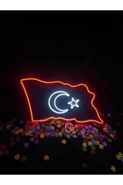 vinyuup Türk Bayrağı - Dekoratif Duvar Aydınlatması Neon Led Yazı Motivasyon ...