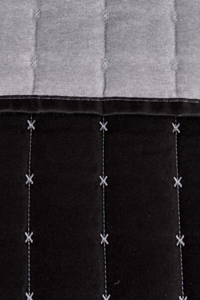 Çeyiz Diyarı Dublin Çift Kişilik Kapitoneli Yatak Örtüsü Siyah