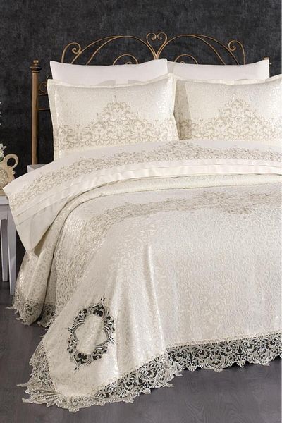 Çeyiz Diyarı Saray Bridal Set 7 Pieces Cream - Gold
