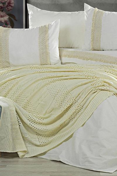 Çeyiz Diyarı Set cuvertură plapumă Salsa White Lemon