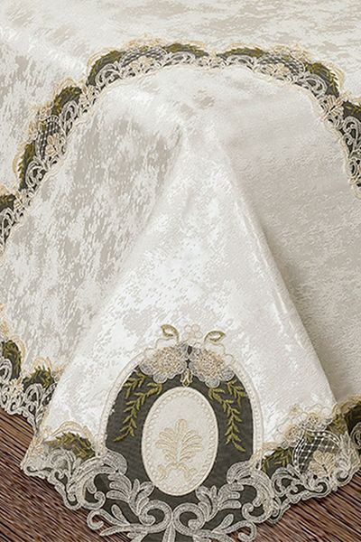 Çeyiz Diyarı Çeyizdiyarı Rahha 6 Piece Chenille Pique Set Cream