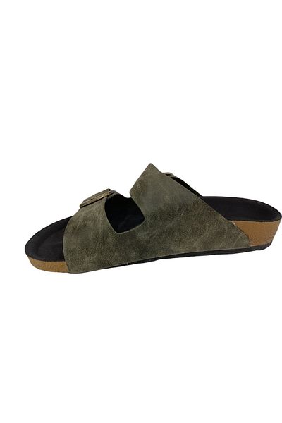 Pierre Cardin 6958 Γυναικείες παντόφλες με διπλή πόρπη Χακί