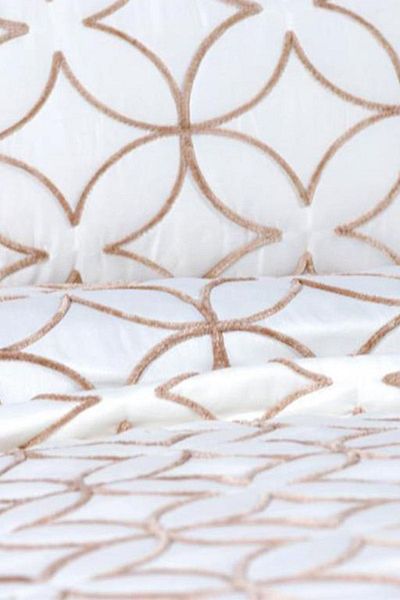 Çeyiz Diyarı Parolin Double Quilted Bedspread Cream Gold