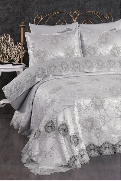 Çeyiz Diyarı Asel Bridal Set 7 Pieces Gray
