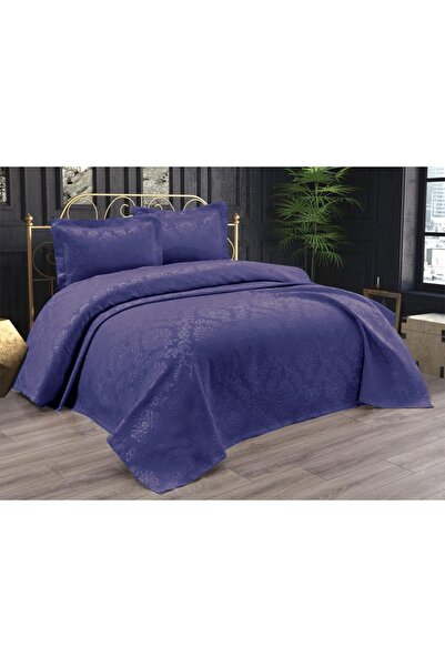 Çeyiz Diyarı Navy Blue Double Plain Pique Set - Dowry Diamond 3 Pieces