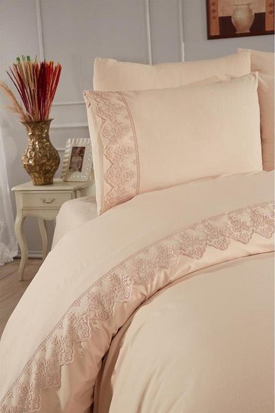 Çeyiz Diyarı Комплект спално бельо Cappucino French Lace Sara Dowry