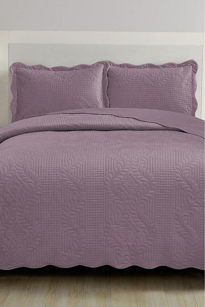 Çeyiz Diyarı Sevda Micro Soft Double Bedspread Plum