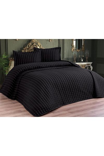 Çeyiz Diyarı Dublin Double Quilted Bedspread Black