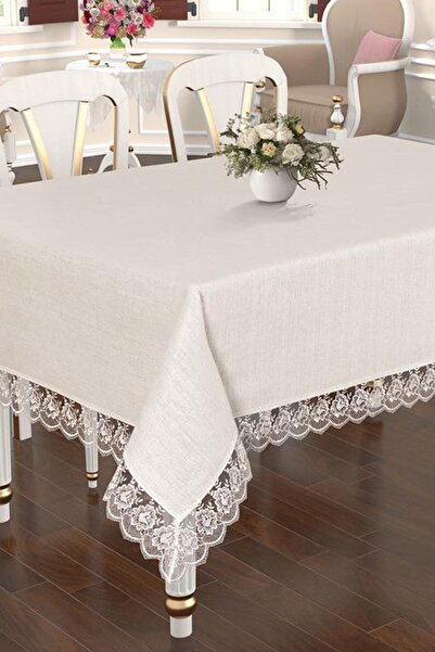 Çeyiz Diyarı Lalezar Masa Örtüsü Krem