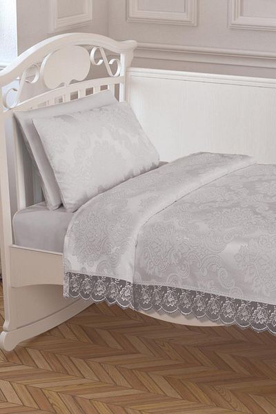 Çeyiz Diyarı Çeyizdiyari French Laced Baby Pique Set Cream