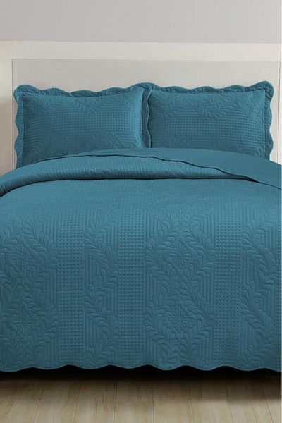 Çeyiz Diyarı Sevda Micro Soft Double Bedspread Green
