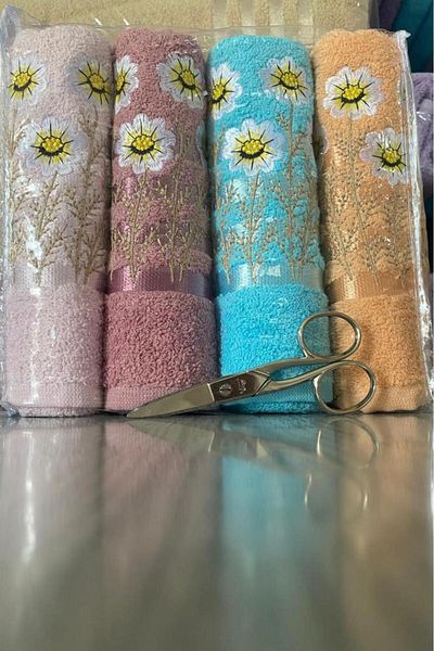 Çeyiz Diyarı Σετ Πετσέτες Προίκας 4 τεμαχίων Μαλακό Daisy