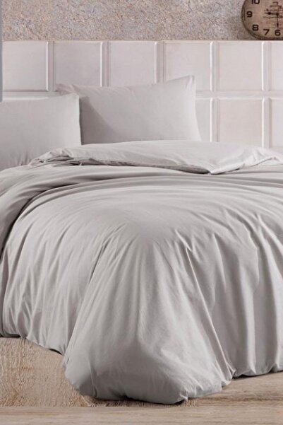 Çeyiz Diyarı Σετ Παπλωματοθήκη Διπλό Κρεβάτι με Ελαστικό Σεντόνι Αμύγδαλο Γκρι