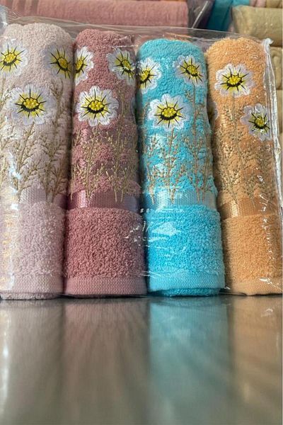 Çeyiz Diyarı Σετ Πετσέτες Προίκας 4 τεμαχίων Μαλακό Daisy