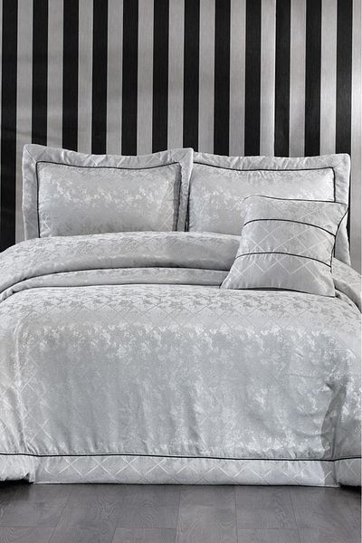 Çeyiz Diyarı Beren Jacquard Double Bedspread Gray