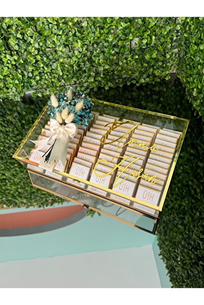 bt bera tasarım 100 Çikolatalı Kız İsteme Çikolata Cam Kutuda Söz Nişan Çikol...