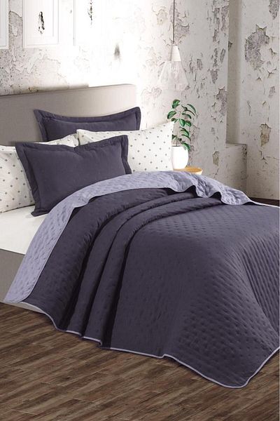 Çeyiz Diyarı Washed Soft Double Sided 6 Piece Dowry Set Gray