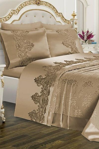 Çeyiz Diyarı Dowry Pique Set Dubai Plain Beige
