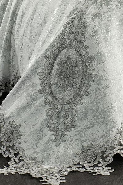 Çeyiz Diyarı Berika French Laced Dowry Pique Set 4 Piece Gray