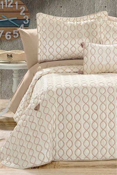 Çeyiz Diyarı Brillance Double Bedspread Cream Cappucino