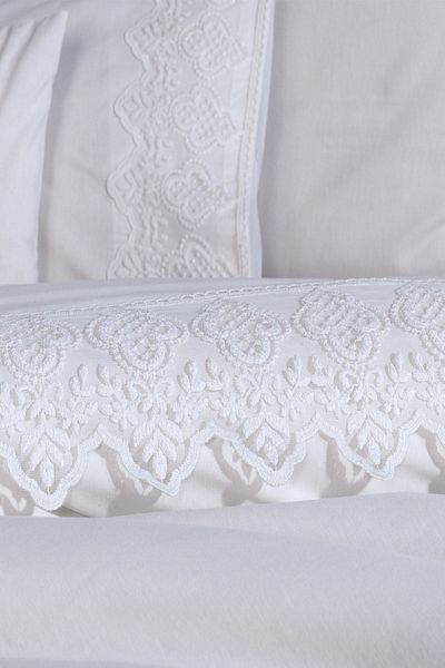 Çeyiz Diyarı French Lace Hüsna Dowry Paplanhuzat Szett Krém