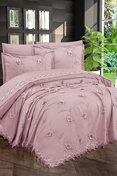 Çeyiz Diyarı مجموعة مسحوق بيكيه مطرزة من الشنيل مكونة من 6 قطع