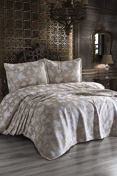 Çeyiz Diyarı Çınar Jacquard Bedspread Gold