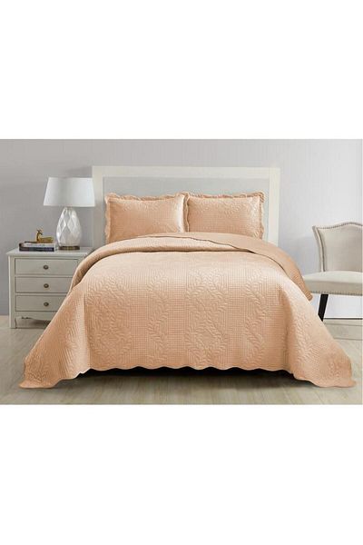 Çeyiz Diyarı Sevda Micro Soft Double Bedspread Beige