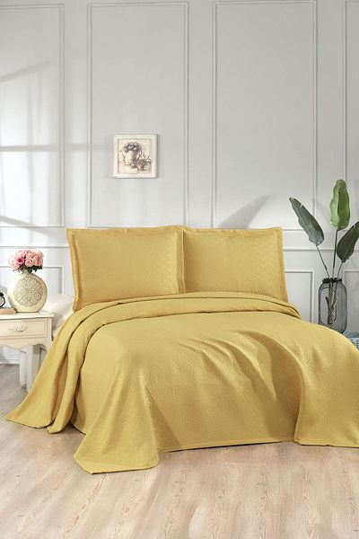 Çeyiz Diyarı Drop Double Bedspread Yellow