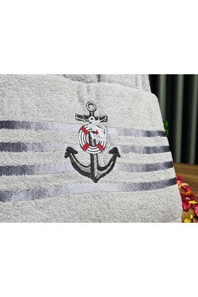 Çeyiz Diyarı Ανδρικό Σετ Μπουρνούζι Sailor Γκρι