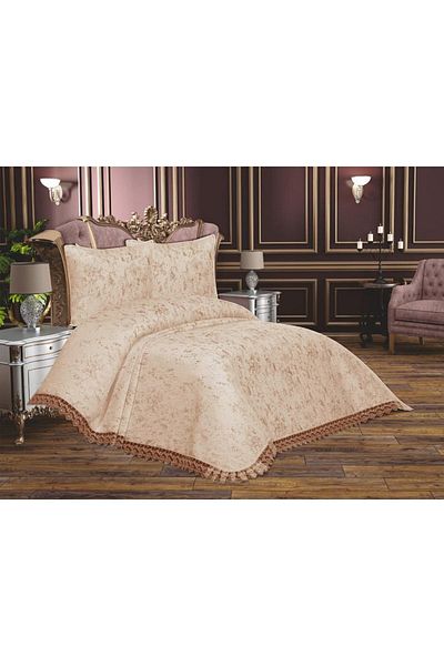 Çeyiz Diyarı French Laced Dowry Cloud Bedspread Beige