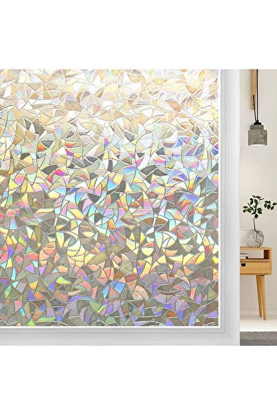 Blue Home Statik Cam Folyosu Filmi - 3d Gökkuşağı Cam Filmi /eni: 45 Cm X Boy...