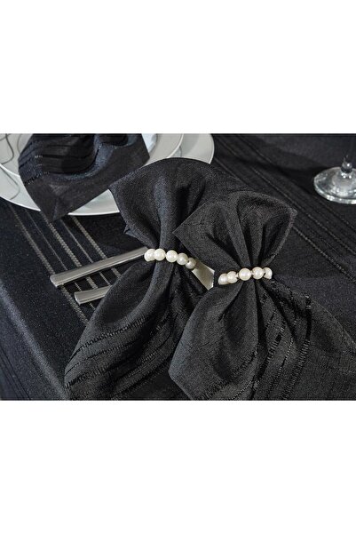 Çeyiz Diyarı Corvver 26 Piece Carefree Tablecloth Set Black