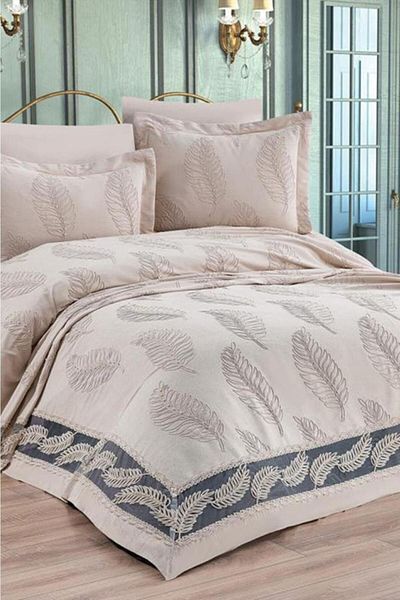 Çeyiz Diyarı Προίκα Barbara 6 τεμαχίων Chenille Pique Σετ Cappucino