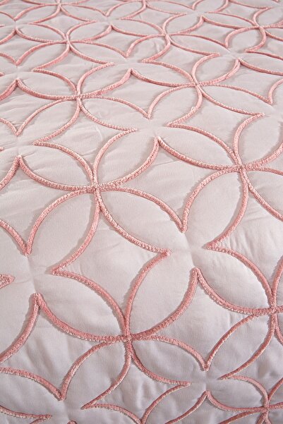 Çeyiz Diyarı Parolin Tek Kişilik Kapitoneli Yatak Örtüsü Pudra