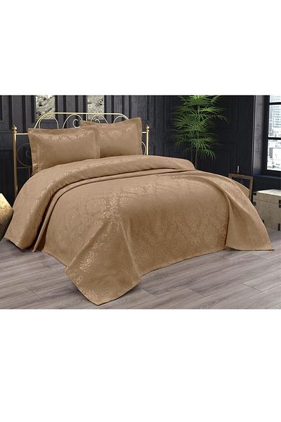 Çeyiz Diyarı Diamond Double Plain Pique Set Beige