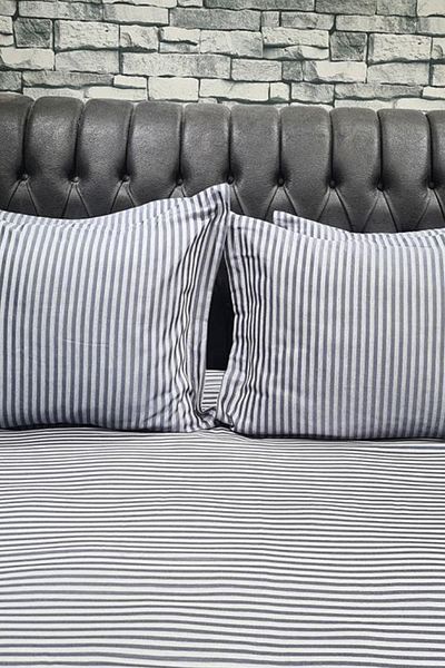 Çeyiz Diyarı Σετ Παπλωματοθήκη Zebra Διπλό 6 Τεμάχια Γκρι
